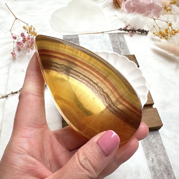 Cute Small Fluorite Water Droplet Bowl - Picture 2 of 8